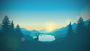 Geyik silüetli minimalist poster duvar kağıdı.