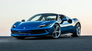 5120X1440 Mavi Ferrari Araba