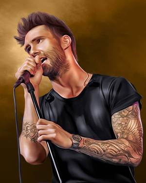 Adam Levine Dijital Boyama duvar kağıdı — 4:5 Duvar Kağıdı