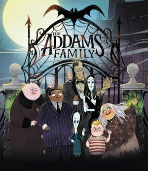Addams Ailesi Karikatür İllüstrasyonu duvar kağıdı — Galaxy Z Fold Duvar Kağıdı