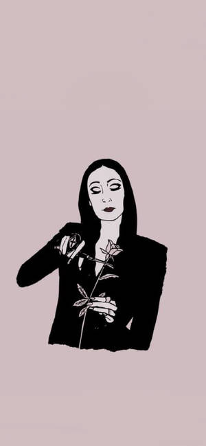 Addams Ailesi Morticia gül duvar kağıdı — iPhone 12 mini Duvar Kağıdı