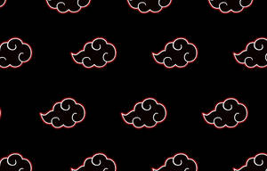 Akatsuki Logosu Siyah Shinobi Bulutları — Minimalist anime Duvar Kağıdı