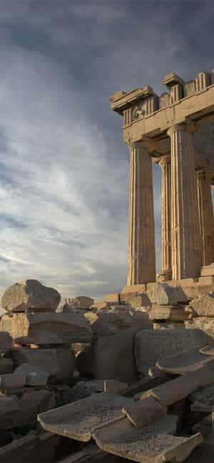 Akropolis'te Parthenon Molozları ve Kalıntıları — Galaxy A55 Duvar Kağıdı