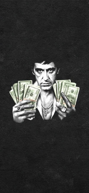 Al Pacino Scarface Para Destesi — Galaxy S24 Duvar Kağıdı