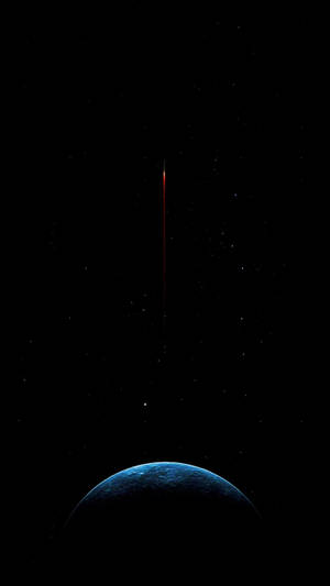 Yıldızlı arka planda ay yüzeyinin AMOLED duvar kağıdı
