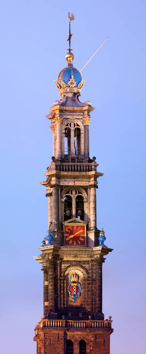 Amsterdam Westerkerk Kulesi'nin Zirvesi duvar kağıdı — Galaxy Z Fold 6 Duvar Kağıdı