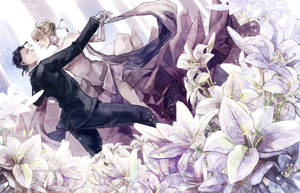 Anime Dans Eden Çift ve Zambaklar duvar kağıdı — Anime dansı Duvar Kağıdı