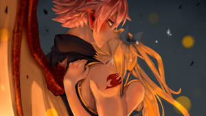Anime Kucaklaşması Natsu ve Lucy duvar kağıdı