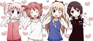 Anime lezbiyen pembe kalpler duvar kağıdı