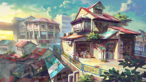 Anime Manzarası arka planı — Animasyon manzara Duvar Kağıdı