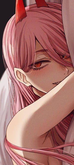 Anime Pembe Kötü Kız Boynuzlu — Honor Magic8 Pro Duvar Kağıdı