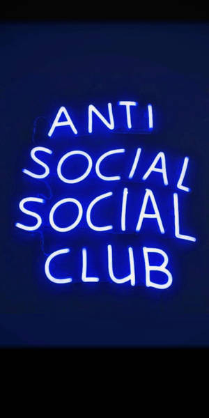 Anti Social Social Club Mavi Neon — 18:9 Duvar Kağıdı