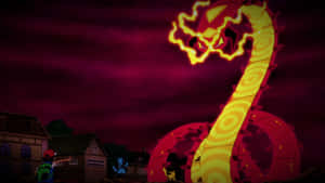 Ash Gigantamax Centiskorch ile Buluşuyor — Anime masaüstü Duvar Kağıdı