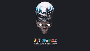 Harika sanat dünya kafatası tasarımına sahip havalı estetik Astroworld duvar kağıdı. — iMac Duvar Kağıdı