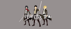 Attack on Titan Üçlüsü Minimalist Anime — Minimalist anime Duvar Kağıdı