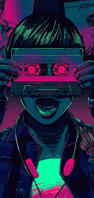 Vaporwave neon dijital sanat duvar kağıdı — iPhone 13 Pro Max Duvar Kağıdı