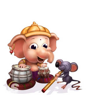 Bebek Ganesh Fare Davul Sanatı — Honor Magic V5 Duvar Kağıdı