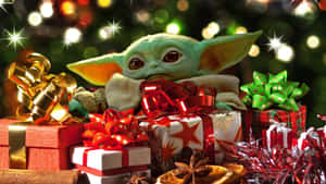 Bebek Yoda Noel — Sevimli estetik noel Duvar Kağıdı