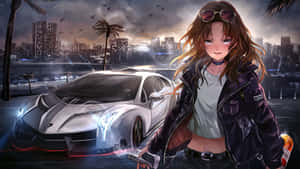 Anime Arabası arka planı — Anime araba Duvar Kağıdı