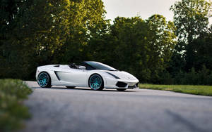Beyaz Lamborghini Gallardo Spyder üstü açık duvar kağıdı.