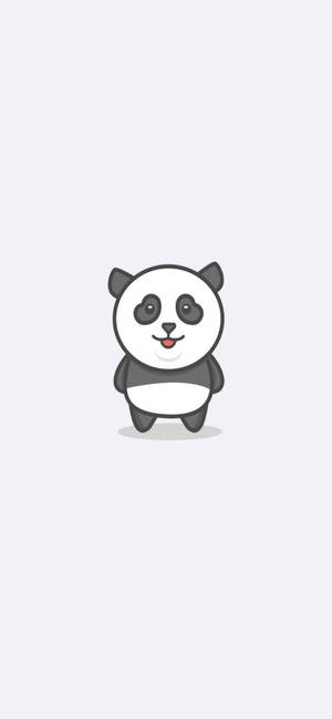 Beyaz iPhone Sevimli Panda — iPhone 17e Duvar Kağıdı