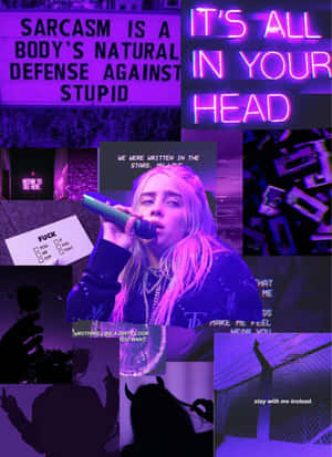 Billie Eilish Mor — Mor estetik GIF Duvar Kağıdı