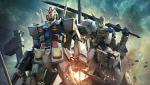 Bir Gundam Robot Pilotunun Metropolü Yukarıdan Seyretmesi — Gundam GIF Duvar Kağıdı