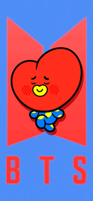 BT21 Tata BTS Logosu Üzerinde duvar kağıdı — iPhone 14 Plus Duvar Kağıdı