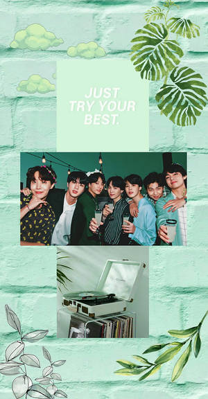 BTS Estetik Nane Yeşili — Koyu yeşil estetik Duvar Kağıdı