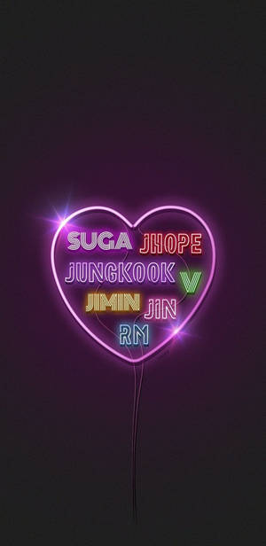 BTS Estetik Neon Sanat — Estetik bts Duvar Kağıdı