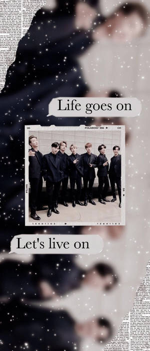 BTS Life Goes On Konuşma Balonları — Galaxy Z Flip 7 Duvar Kağıdı