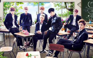 BTS Sınıfta Grup Fotoğrafı duvar kağıdı — Bts grup fotoğrafı GIF Duvar Kağıdı