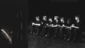 BTS Laptop Sahne Arkası Fotoğrafı Siyah Beyaz — Bts dizüstü Duvar Kağıdı
