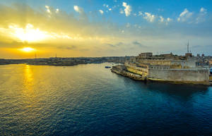 Büyük Liman Malta gün doğumu duvar kağıdı