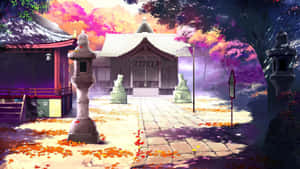 Büyüleyici Anime Manzarası ve Kiraz Çiçeği Ağaçları