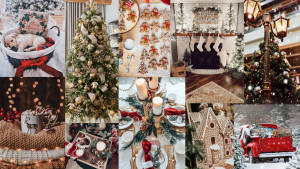 Büyüleyici Noel Kolajı duvar kağıdı