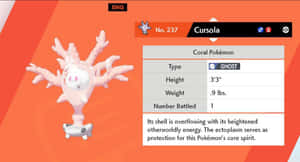 Canlı Hayalet Tipi Pokémon Cursola İllüstrasyonu — Pokemon kılıç ve kalkan Duvar Kağıdı