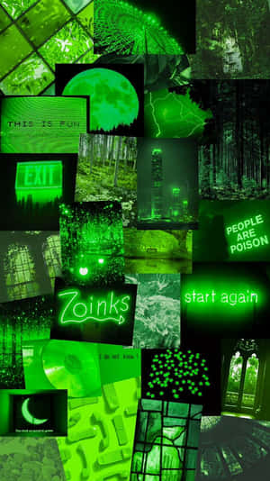 Canlı Neon Yeşil Estetik Arka Plan