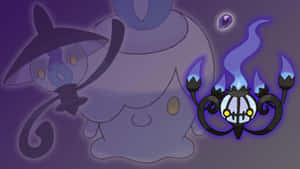Chandelure, Lambent ve Litwick Silüetiyle — Anime masaüstü Duvar Kağıdı