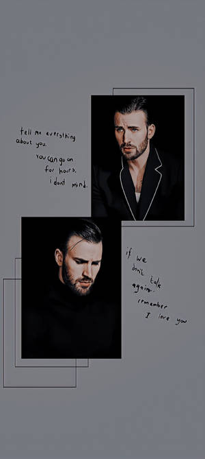 Chris Evans siyah minimalist duvar kağıdı — iPhone 12 Duvar Kağıdı