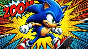 Sonic, cesur efektlerle bir çizgi roman sayfasından fırlıyor.