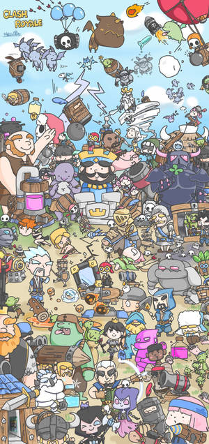Clash Royale Karikatür Çizimi — iPhone 17 Duvar Kağıdı