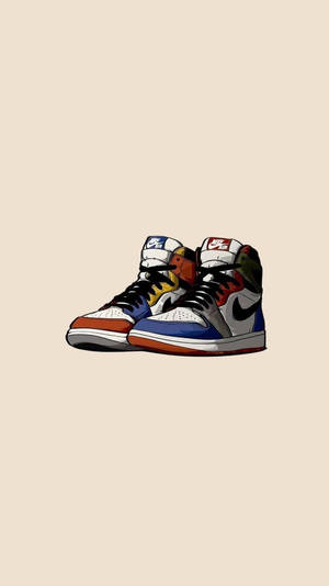 Çok Renkli Karikatür Nike Ayakkabılar — Harika iPhone Duvar Kağıdı