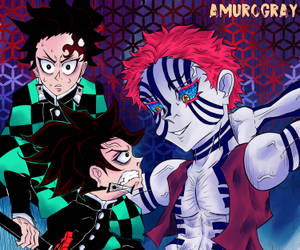Cool Demon Slayer Tanjiro ve Akaza — Cool Demon Slayer Duvar Kağıdı