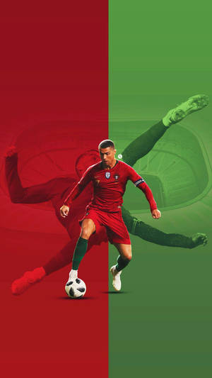 Cristiano Ronaldo Soğuk Kırmızı ve Yeşil Tema