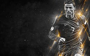 Cristiano Ronaldo Siyah ve Altın Duvar Kağıdı