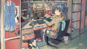 Dağınık Anime Dizüstü Bilgisayar Düzeni — Anime laptop Duvar Kağıdı