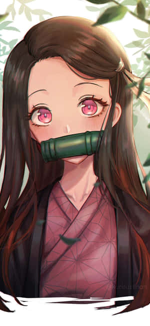 Demon Slayer Anime Kızı Sevimli Nezuko Portresi — Nezuko demon slayer Duvar Kağıdı