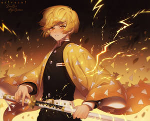 Demon Slayer Gece Zenitsu — Zenitsu demon slayer Duvar Kağıdı