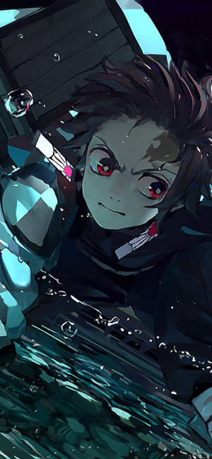 Demon Slayer Telefon Tanjiro Türbülans — Galaxy S25 Duvar Kağıdı